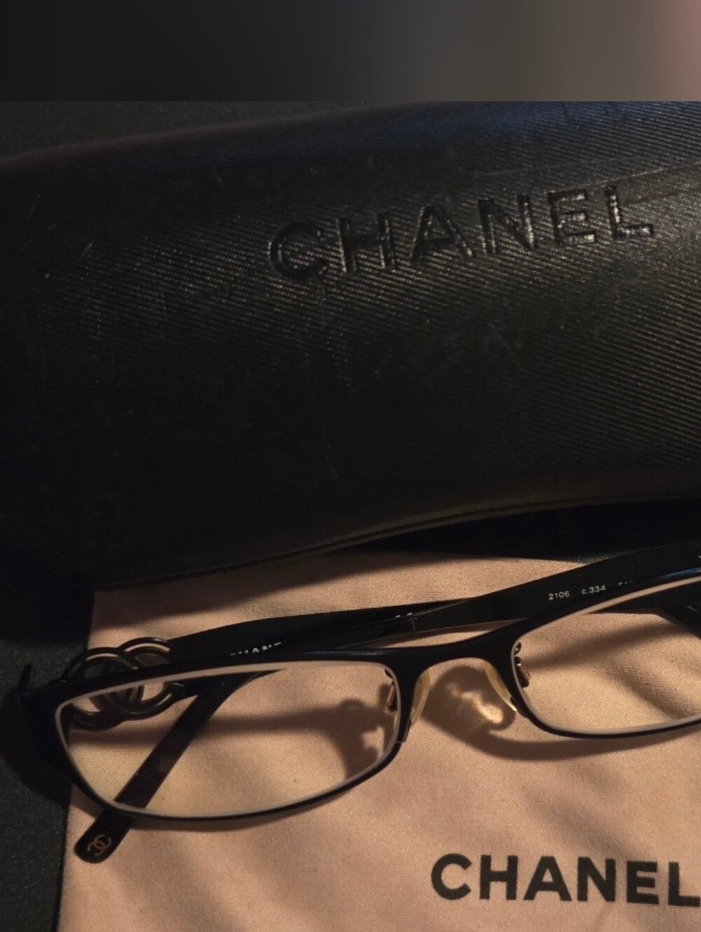 Chanel Black Logo Eyeglasses